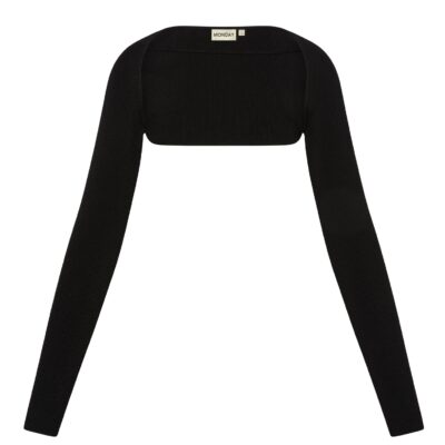 Silver Lake Knitwear Bolero – Black Rib