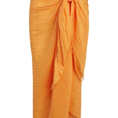 St. Tropez Sarong – Clementine Crinkle Linen