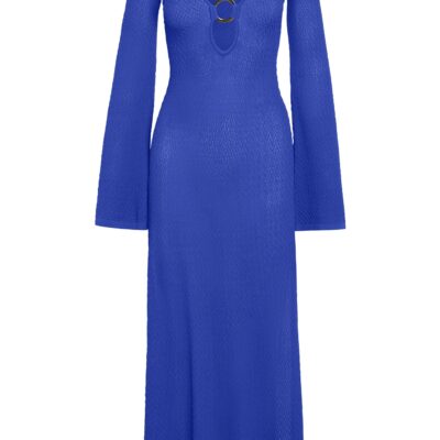 Montego Dress – Cobalt Hatch Jacquard