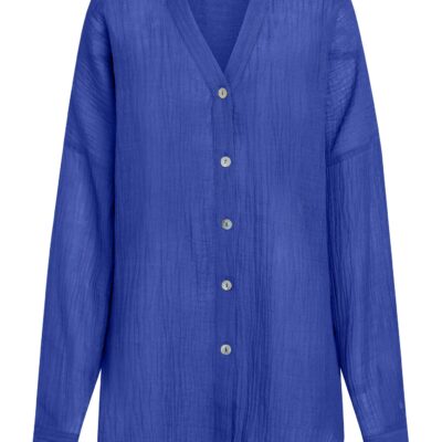 Barcelona Tunic – Cobalt Crinkle Linen