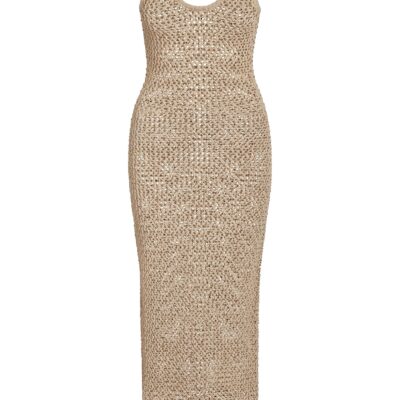 Hamptons Dress – Champagne Diamond Crochet