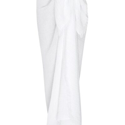 St. Tropez Sarong – White Crinkle Linen