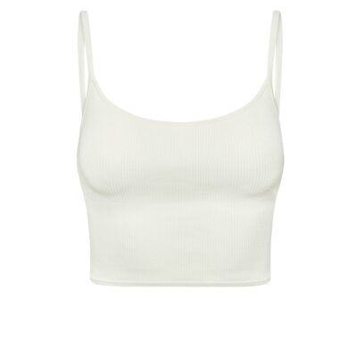 Beverly Hills Knitwear Top – White Rib