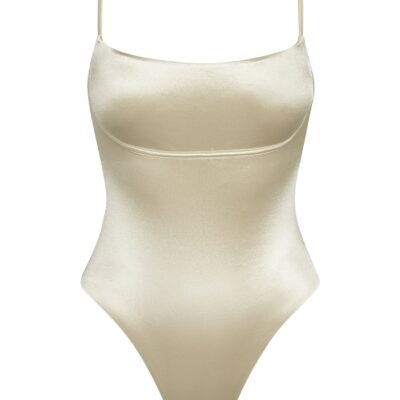 Sausalito One Piece – Champagne Shiny Jersey